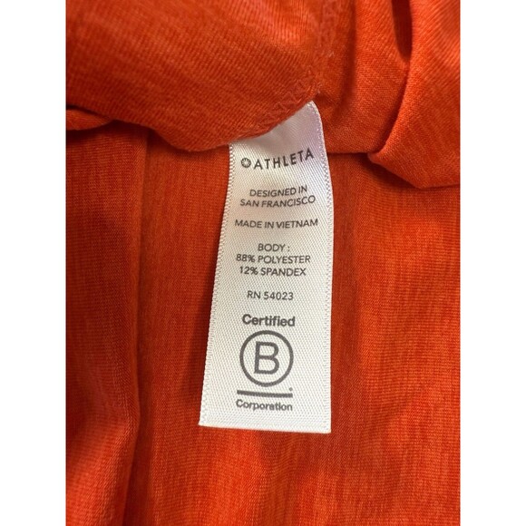 Athleta Women’s Orange Lightweight Hoodie Size M Long Sleeve Stretch Pullover - Picture 6 of 7